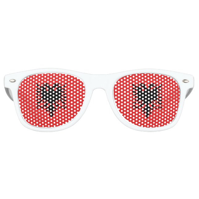 Flag of Albania Retro Sunglasses (Front)