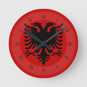 Flag of Albania Round Clock