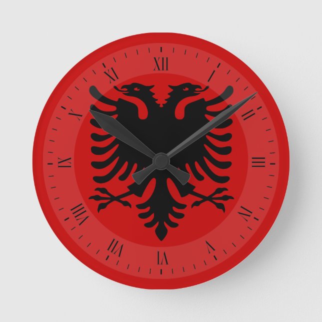 Flag of Albania Round Clock (Front)