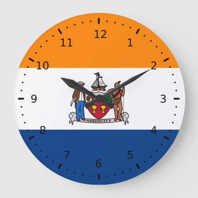 Flag of Albany, New York Large Clock (Front)