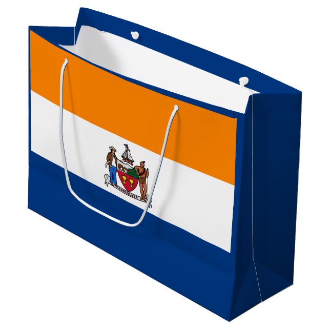 Flag of Albany, New York Large Gift Bag (Front Angled)
