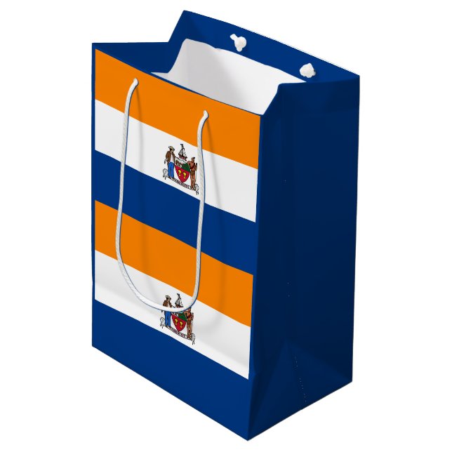 Flag of Albany, New York Medium Gift Bag (Front Angled)
