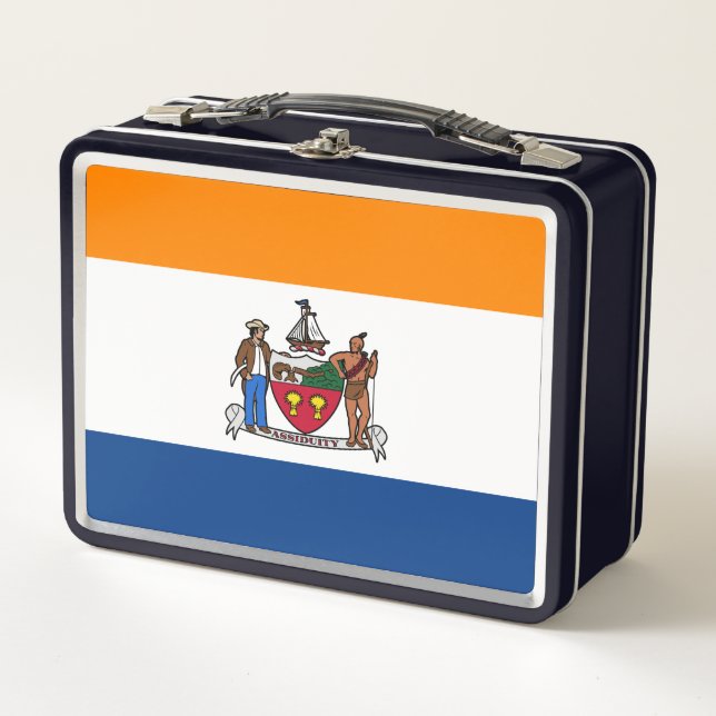 Flag of Albany, New York Metal Lunch Box (Front)