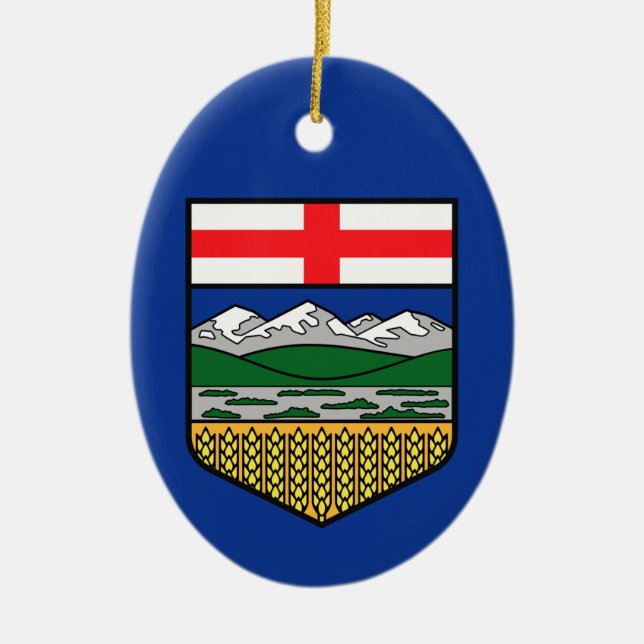 Flag of Alberta - CANADA Ceramic Ornament (Front)