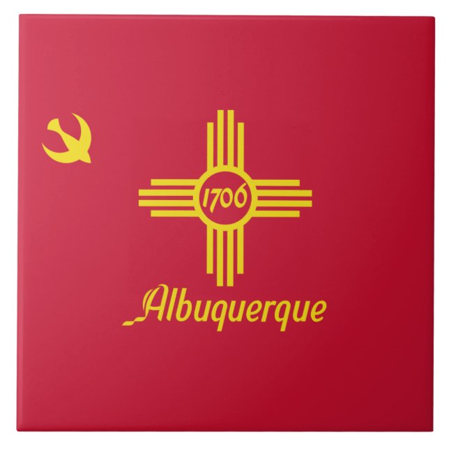 Flag of Albuquerque (New Mexico) Ceramic Tile (Front)