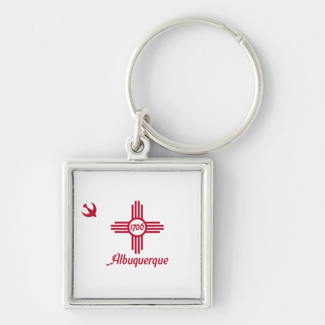 Flag of Albuquerque, New Mexico Keychain (Front)
