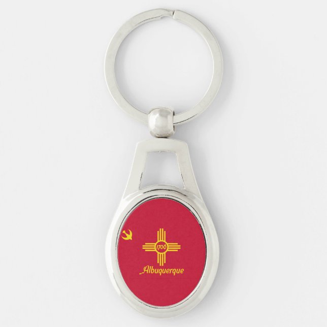 Flag of Albuquerque, New Mexico Keychain (Front)