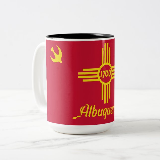 Flag of Albuquerque (New Mexico) Two-Tone Coffee Mug (Front Left)