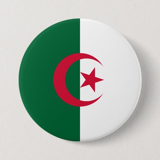 Flag of Algeria 7.5 Cm Round Badge (Front)
