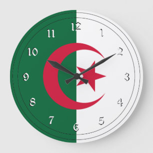 Flag of Algeria Large Clock