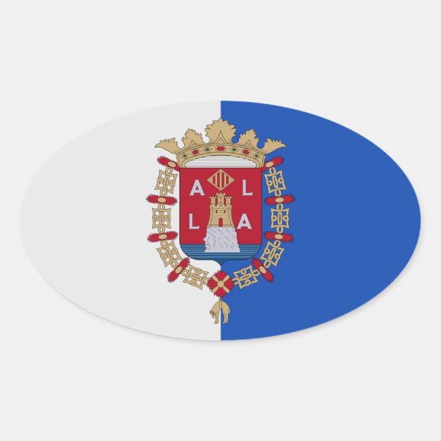 Flag of Alicante, Spain Oval Sticker (Front)