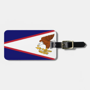Flag of American Samoa Luggage Tag w leather strap