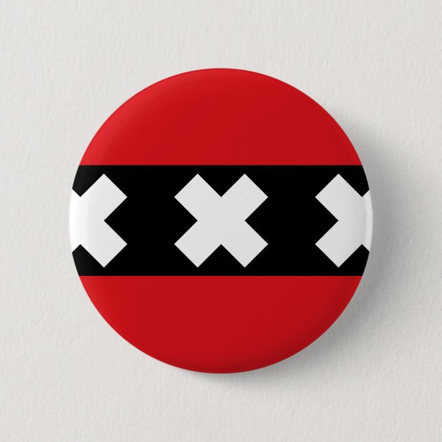Flag of Amsterdam 6 Cm Round Badge (Front)