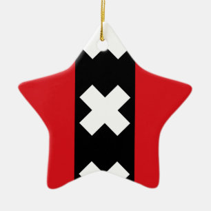 Flag of Amsterdam Ceramic Tree Decoration
