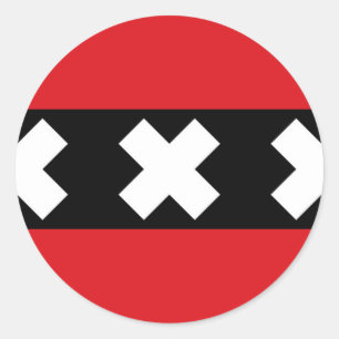 Flag of Amsterdam Classic Round Sticker