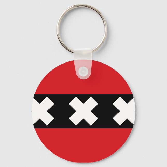 Flag of Amsterdam Key Ring (Front)
