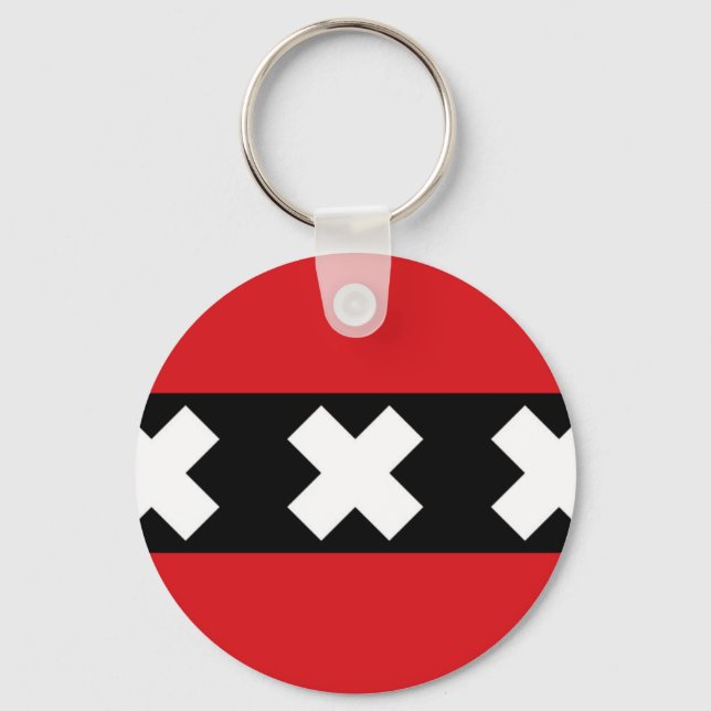 Flag of Amsterdam Key Ring (Front)