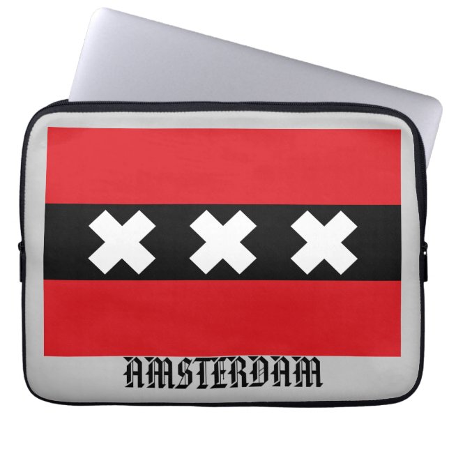 Flag of Amsterdam Laptop Sleeve (Front)