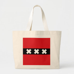 Flag of Amsterdam, Netherlands Large Tote Bag