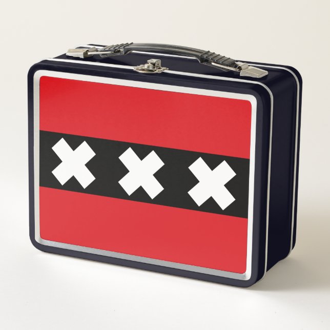 Flag of Amsterdam, Netherlands Metal Lunch Box (Front)