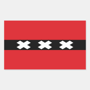 Flag of Amsterdam, Netherlands Rectangular Sticker