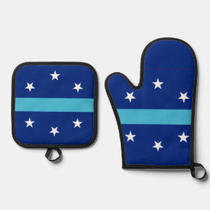 Flag of Anaheim, California Car Magnet Oven Mitt & Pot Holder Set