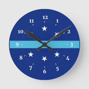 Flag of Anaheim, California Round Clock