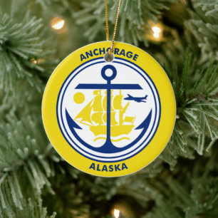 Flag of Anchorage, Alaska Ceramic Ornament