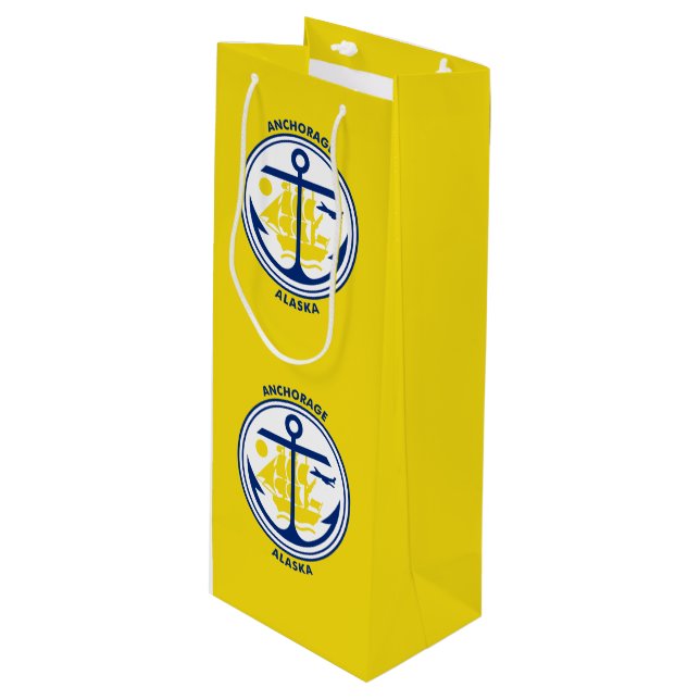 Flag of Anchorage, Alaska Wine Gift Bag (Front Angled)