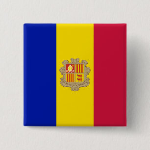 Flag of Andorra 15 Cm Square Badge