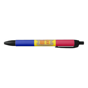 Flag of Andorra Black Ink Pen