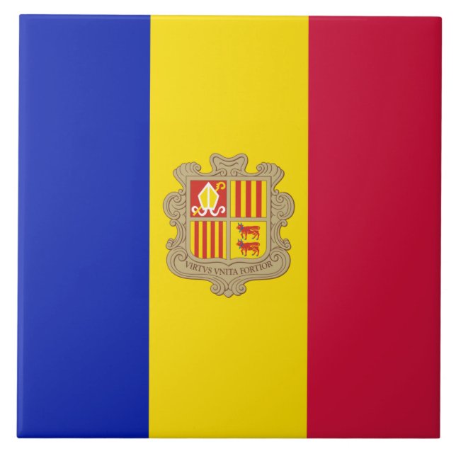 Flag of Andorra Ceramic Tile (Front)