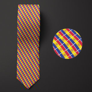 Flag of Andorra Pattern Tie