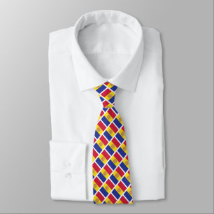 Flag of Andorra Pattern Tie