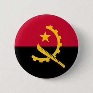 Flag of Angola 6 Cm Round Badge
