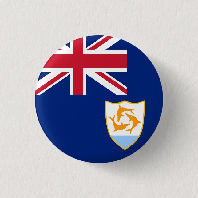 Flag of Anguilla 3 Cm Round Badge (Front)