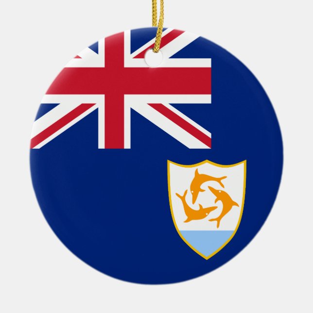 Flag of Anguilla Ceramic Ornament (Front)
