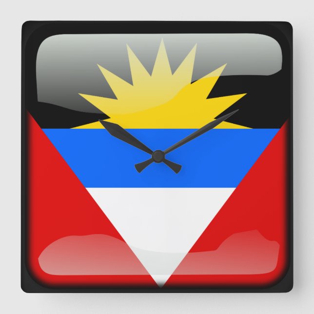 Flag of Antigua and Barbuda Square Wall Clock (Front)