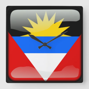 Flag of Antigua and Barbuda Square Wall Clock