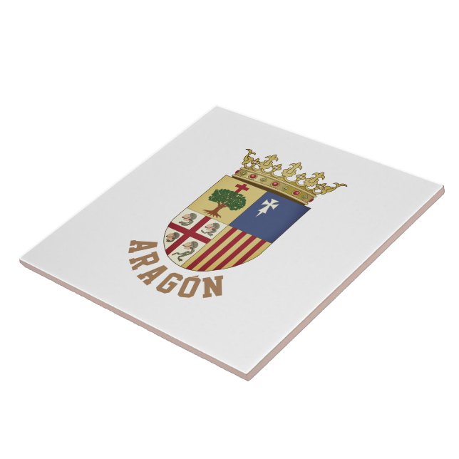 Flag of Aragón (autonomous community) Spain Ceramic Tile (Side)