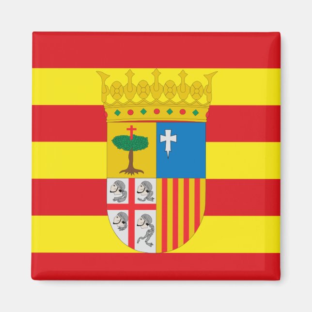 Flag of Aragón (autonomous community) Spain Magnet (Front)