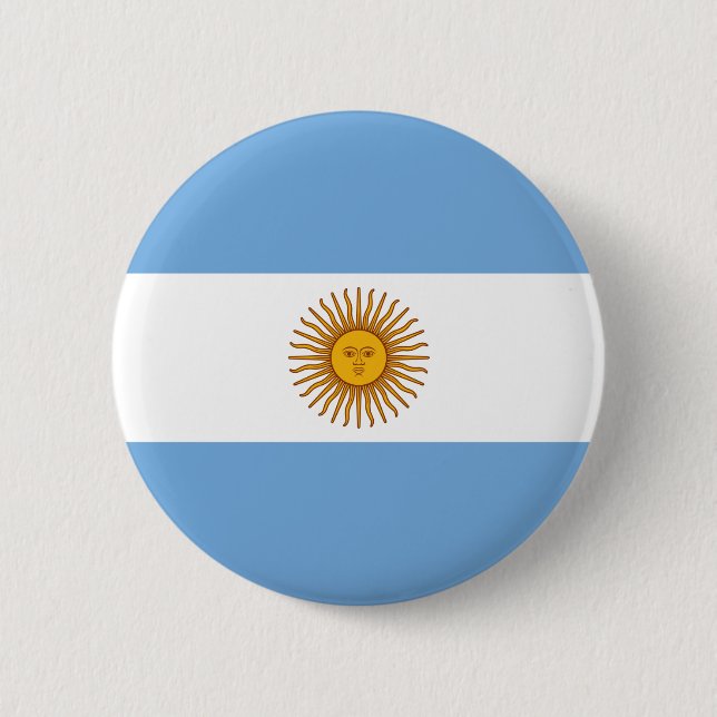 Flag of Argentina 6 Cm Round Badge (Front)