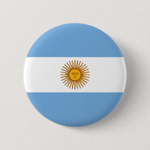 Flag of Argentina 6 Cm Round Badge
