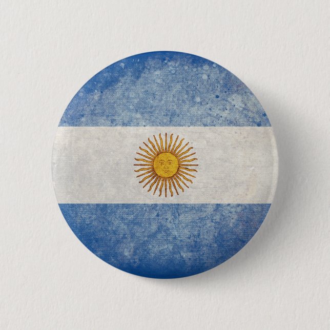Flag of Argentina 6 Cm Round Badge (Front)