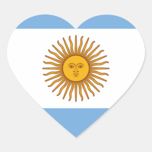 Flag of Argentina - Bandera de Argentina Heart Sticker