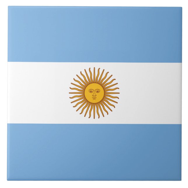 Flag of Argentina Ceramic Tile (Front)