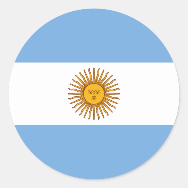 Flag of Argentina Classic Round Sticker (Front)