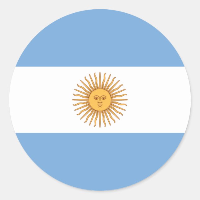 Flag of Argentina Classic Round Sticker (Front)