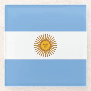Flag of Argentina Glass Coaster