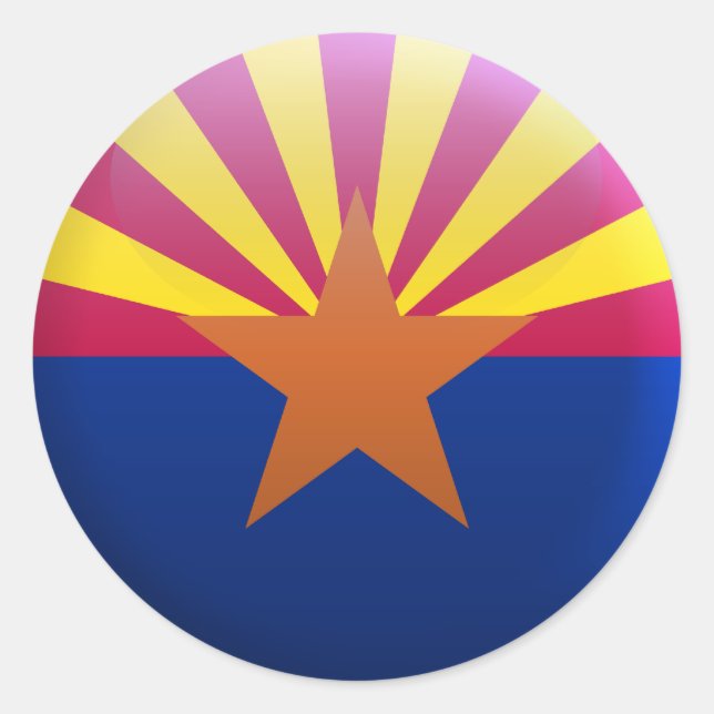 Flag of Arizona Classic Round Sticker (Front)